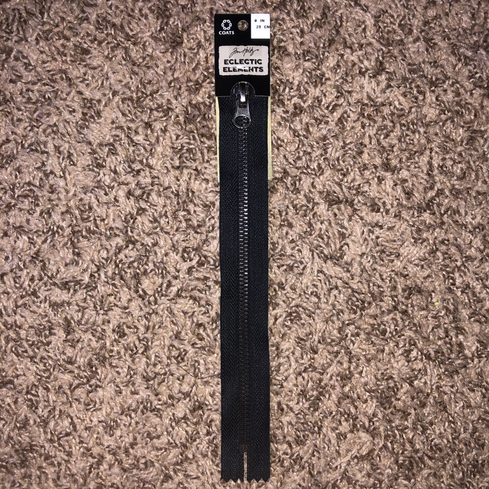 Coats Black Silver 9 inch Zipper